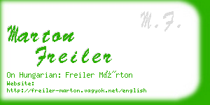 marton freiler business card